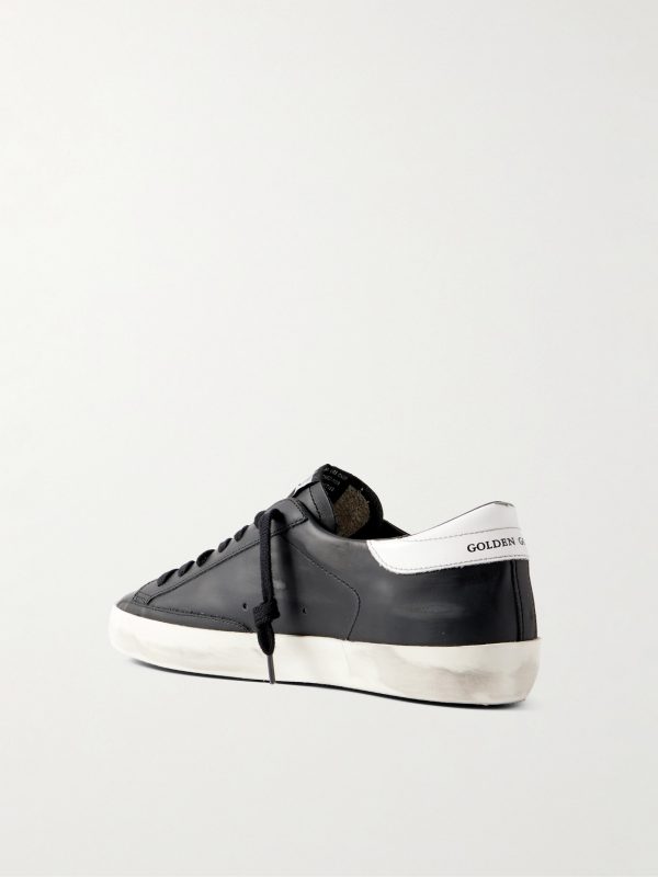 Super-Star Distressed Leather Sneakers - BK Super-Star Distressed Leather Sneakers - BK