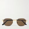 Santos de Cartier Rimless Oval-Frame Gold-Tone Sunglasses Santos de Cartier Rimless Oval-Frame Gold-Tone Sunglasses