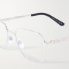 Santos de Cartier D-Frame Silver-Tone Titanium Optical Glasses - CU Santos de Cartier D-Frame Silver-Tone Titanium Optical Glasses - CU