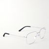 Santos de Cartier D-Frame Silver-Tone Titanium Optical Glasses - FR Santos de Cartier D-Frame Silver-Tone Titanium Optical Glasses - FR