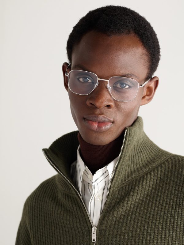 Santos de Cartier D-Frame Silver-Tone Titanium Optical Glasses - OU Santos de Cartier D-Frame Silver-Tone Titanium Optical Glasses - OU