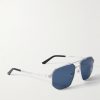 Santos de Cartier Aviator-Style Silver and Gold-Tone Sunglasses - FR Santos de Cartier Aviator-Style Silver and Gold-Tone Sunglasses - FR