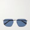 Santos de Cartier Aviator-Style Silver and Gold-Tone Sunglasses Santos de Cartier Aviator-Style Silver and Gold-Tone Sunglasses