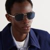 Santos de Cartier Aviator-Style Silver and Gold-Tone Sunglasses - OU Santos de Cartier Aviator-Style Silver and Gold-Tone Sunglasses - OU