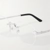 Santos de Cartier Rimless D-Frame Silver-Tone Optical Glasses - CU Santos de Cartier Rimless D-Frame Silver-Tone Optical Glasses - CU