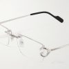 Rimless Rectangular-Frame Silver-Tone Optical Glasses - CU