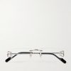 Rimless Rectangular-Frame Silver-Tone Optical Glasses