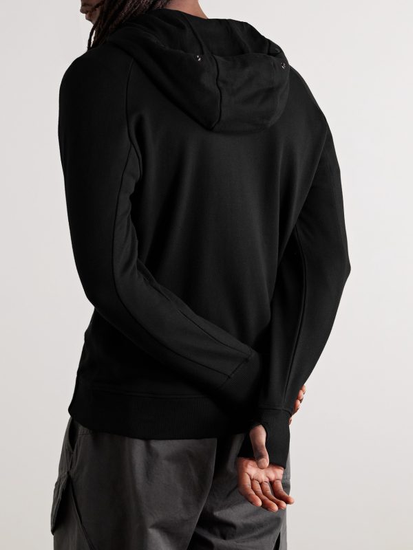 Goggle Logo-Appliquéd Cotton-Jersey Zip-Up Hoodie - BK