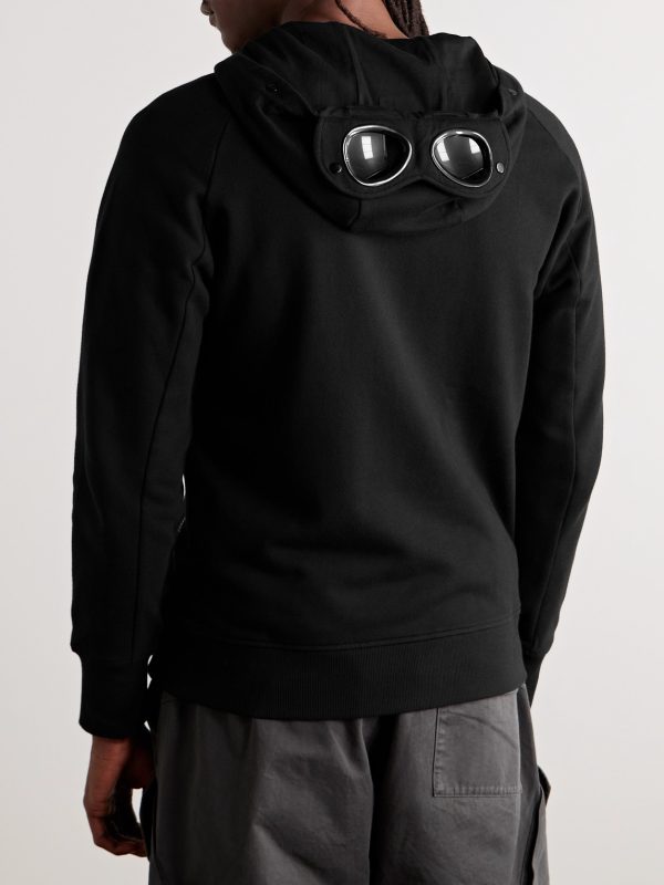 Goggle Logo-Appliquéd Cotton-Jersey Zip-Up Hoodie - E2