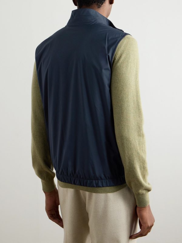 Slim-Fit Reversible Storm System® WindWish™ Twill and Wool Gilet - BK Slim-Fit Reversible Storm System® WindWish™ Twill and Wool Gilet - BK