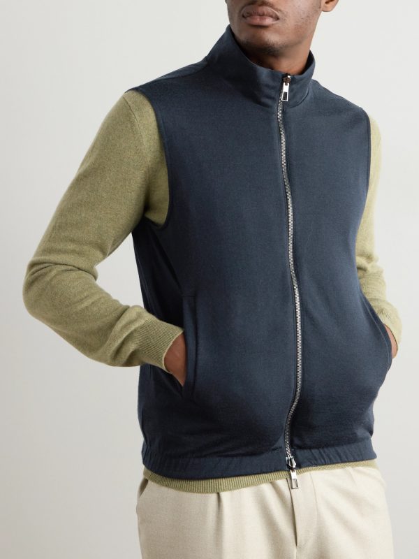Slim-Fit Reversible Storm System® WindWish™ Twill and Wool Gilet - FR Slim-Fit Reversible Storm System® WindWish™ Twill and Wool Gilet - FR