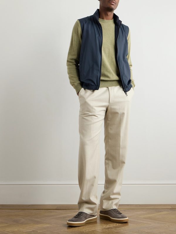 Slim-Fit Reversible Storm System® WindWish™ Twill and Wool Gilet - OU Slim-Fit Reversible Storm System® WindWish™ Twill and Wool Gilet - OU