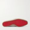 Alfarica Logo-Embellished Leather and Grosgrain-Trimmed Suede Espadrilles - E1 Alfarica Logo-Embellished Leather and Grosgrain-Trimmed Suede Espadrilles - E1