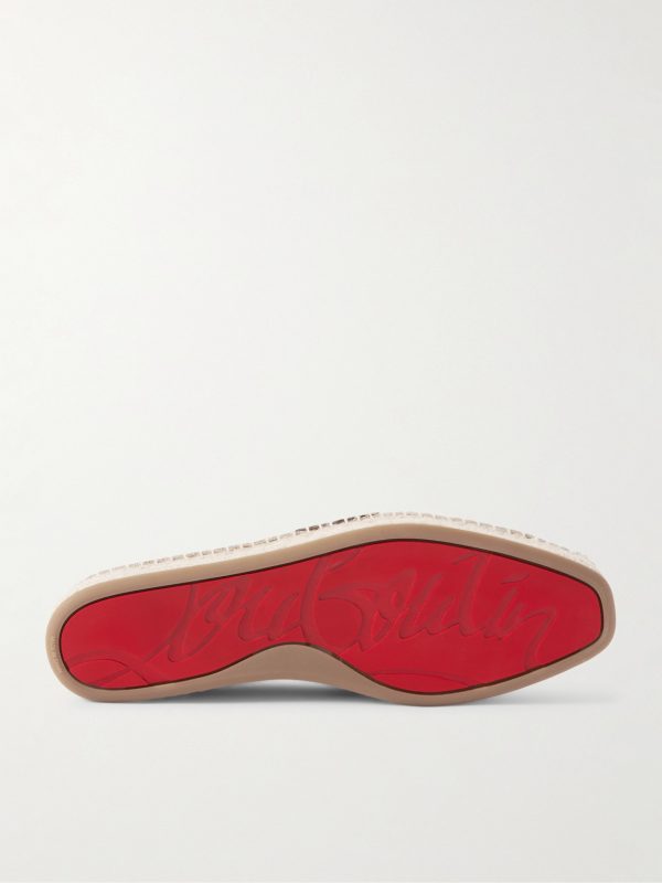 Alfarica Logo-Embellished Leather and Grosgrain-Trimmed Suede Espadrilles - E1 Alfarica Logo-Embellished Leather and Grosgrain-Trimmed Suede Espadrilles - E1