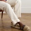 Alfarica Logo-Embellished Leather and Grosgrain-Trimmed Suede Espadrilles - OU Alfarica Logo-Embellished Leather and Grosgrain-Trimmed Suede Espadrilles - OU