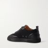 Retero Full-Grain Leather-Trimmed Canvas Sneakers - BK