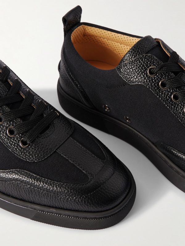 Retero Full-Grain Leather-Trimmed Canvas Sneakers - CU