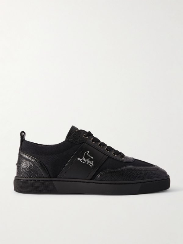 Retero Full-Grain Leather-Trimmed Canvas Sneakers