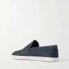 Moonboat Logo-Embossed Nubuck Loafers - BK Moonboat Logo-Embossed Nubuck Loafers - BK
