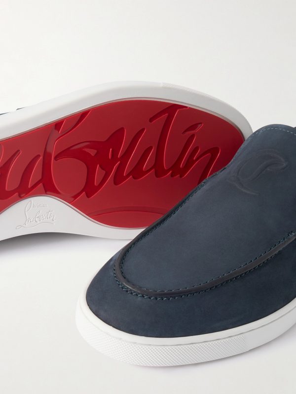 Moonboat Logo-Embossed Nubuck Loafers - CU Moonboat Logo-Embossed Nubuck Loafers - CU