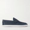 Moonboat Logo-Embossed Nubuck Loafers Moonboat Logo-Embossed Nubuck Loafers