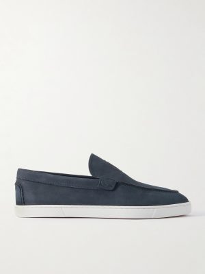 Moonboat Logo-Embossed Nubuck Loafers