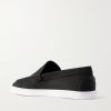 Moonboat Logo-Embossed Nubuck Loafers - BK Moonboat Logo-Embossed Nubuck Loafers - BK