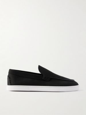 Moonboat Logo-Embossed Nubuck Loafers