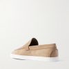 Moonboat Logo-Embossed Nubuck Loafers - BK Moonboat Logo-Embossed Nubuck Loafers - BK