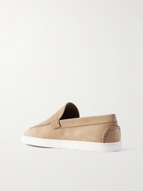 Moonboat Logo-Embossed Nubuck Loafers - BK Moonboat Logo-Embossed Nubuck Loafers - BK
