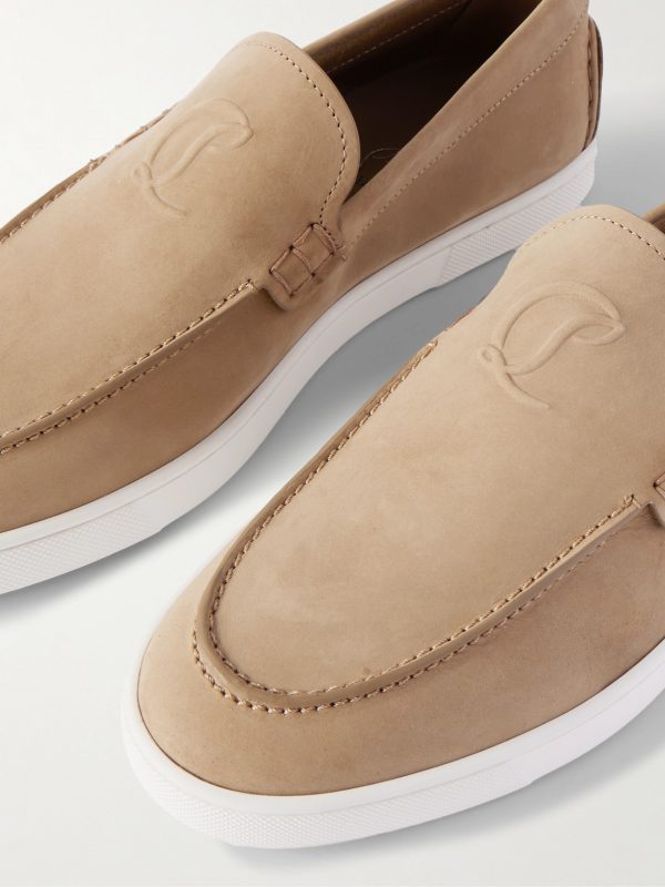 Moonboat Logo-Embossed Nubuck Loafers - CU Moonboat Logo-Embossed Nubuck Loafers - CU