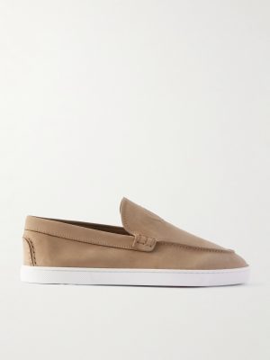 Moonboat Logo-Embossed Nubuck Loafers