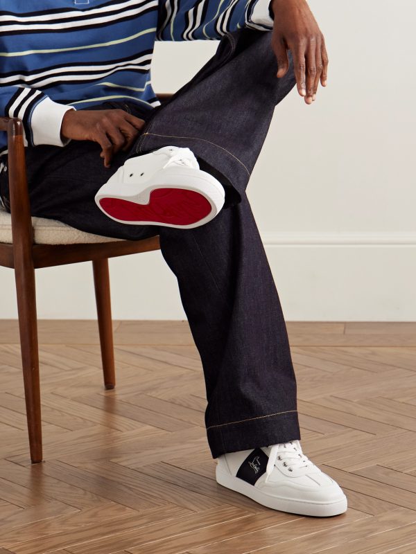 Retero Full-Grain Leather-Trimmed Canvas Sneakers - OU Retero Full-Grain Leather-Trimmed Canvas Sneakers - OU