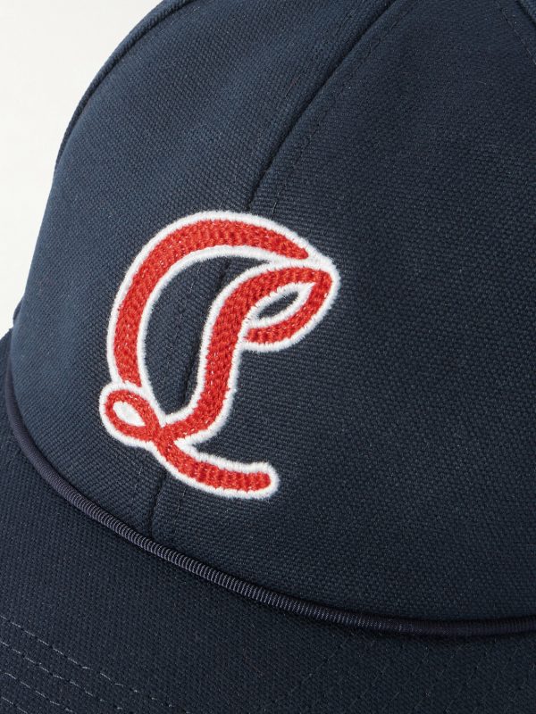Mooncrest Ivy Logo-Embroidered Leather-Trimmed Cotton-Canvas Cap - CU