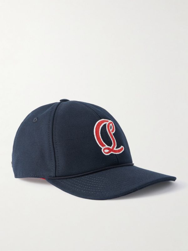 Mooncrest Ivy Logo-Embroidered Leather-Trimmed Cotton-Canvas Cap