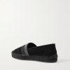 Alfarica Logo-Embellished Leather and Grosgrain-Trimmed Suede Espadrilles - BK Alfarica Logo-Embellished Leather and Grosgrain-Trimmed Suede Espadrilles - BK