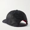 Mooncrest AC Logo-Embroidered Leather-Trimmed Nylon-Twill Baseball Cap - BK Mooncrest AC Logo-Embroidered Leather-Trimmed Nylon-Twill Baseball Cap - BK