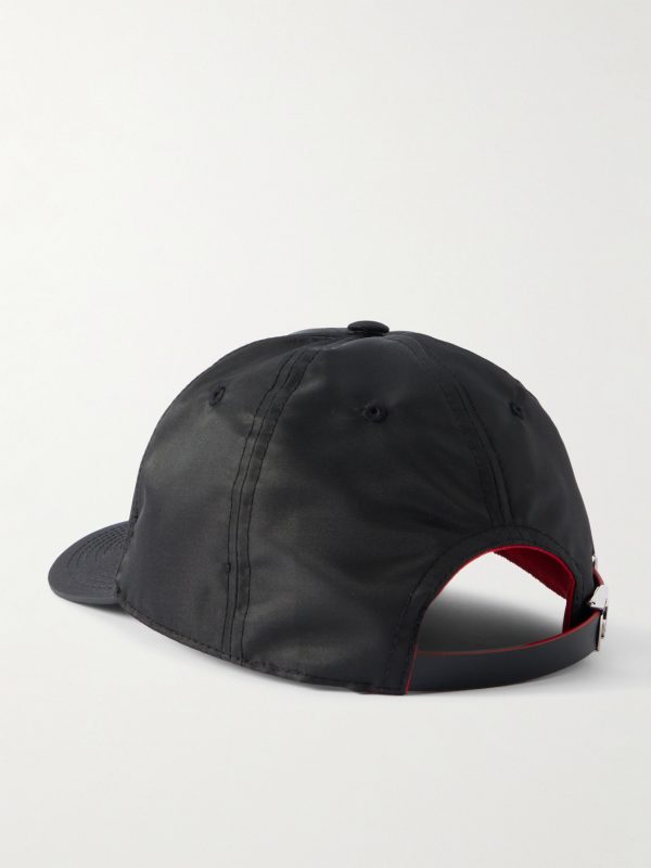 Mooncrest AC Logo-Embroidered Leather-Trimmed Nylon-Twill Baseball Cap - BK Mooncrest AC Logo-Embroidered Leather-Trimmed Nylon-Twill Baseball Cap - BK