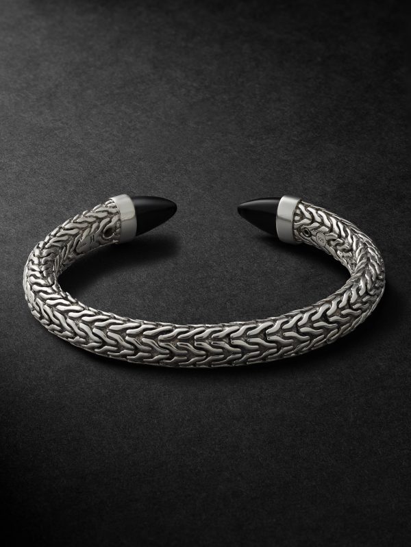 Spear 50 Flex Sterling Silver Onyx Cuff - BK