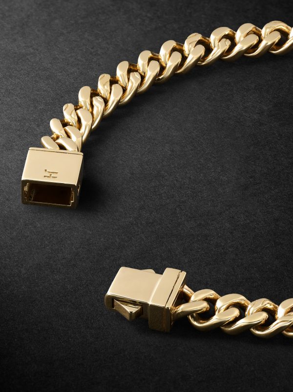 Rhodium-Plated 14-Karat Gold Chain Bracelet - BK Rhodium-Plated 14-Karat Gold Chain Bracelet - BK