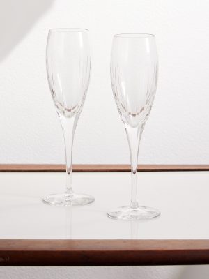 Iriana Set of Two Crystal Champagne Flutes Iriana Set of Two Crystal Champagne Flutes
