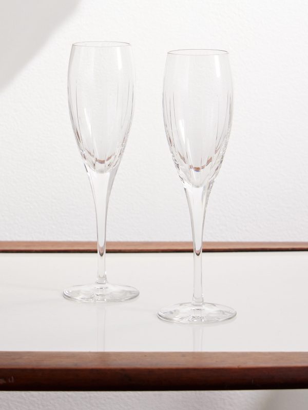 Iriana Set of Two Crystal Champagne Flutes Iriana Set of Two Crystal Champagne Flutes