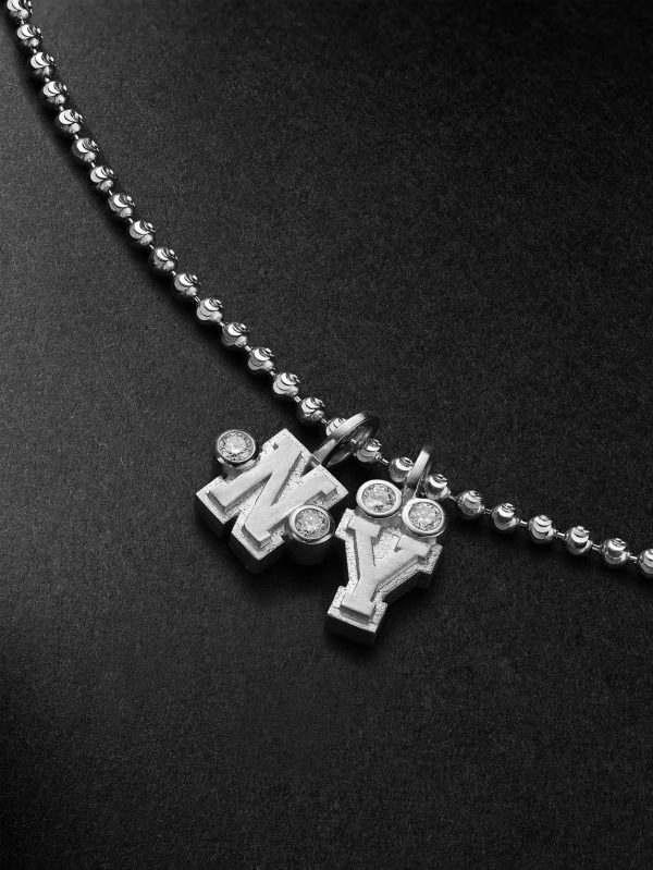 Sÿlver Babÿ Umlaut NY Initial Sterling Silver Diamond Pendant Necklace - CU Sÿlver Babÿ Umlaut NY Initial Sterling Silver Diamond Pendant Necklace - CU