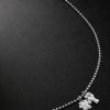 Sÿlver Babÿ Umlaut NY Initial Sterling Silver Diamond Pendant Necklace Sÿlver Babÿ Umlaut NY Initial Sterling Silver Diamond Pendant Necklace