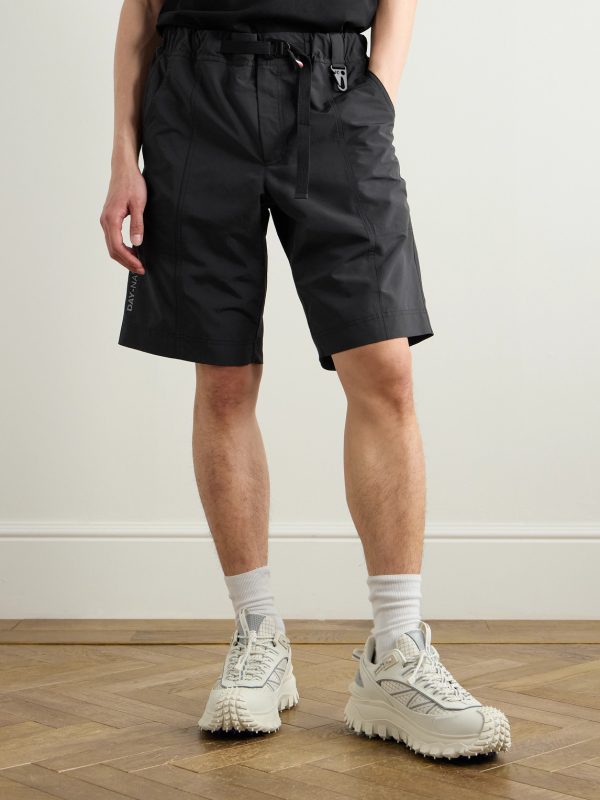 Day-Namic Straight-Leg Belted Logo-Appliquéd Shell Shorts - FR