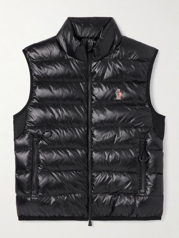 Logo-Appliquéd Mesh-Trimmed Quilted Ripstop and Stretch-Jersey Down Gilet Logo-Appliquéd Mesh-Trimmed Quilted Ripstop and Stretch-Jersey Down Gilet