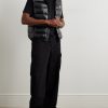 Logo-Appliquéd Mesh-Trimmed Quilted Ripstop and Stretch-Jersey Down Gilet - OU Logo-Appliquéd Mesh-Trimmed Quilted Ripstop and Stretch-Jersey Down Gilet - OU
