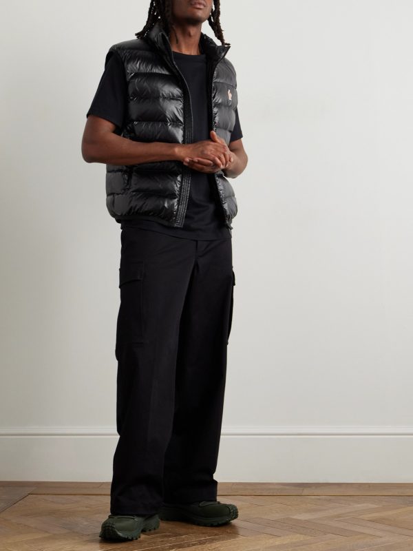 Logo-Appliquéd Mesh-Trimmed Quilted Ripstop and Stretch-Jersey Down Gilet - OU Logo-Appliquéd Mesh-Trimmed Quilted Ripstop and Stretch-Jersey Down Gilet - OU