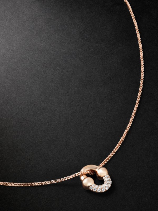 Umlaut 18-Karat Rose Gold Diamond Chain Necklace Umlaut 18-Karat Rose Gold Diamond Chain Necklace