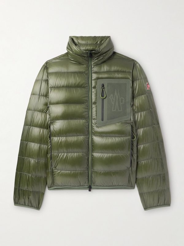 Logo-Appliquéd Quilted Padded Mesh-Trimmed Ripstop Down Jacket Logo-Appliquéd Quilted Padded Mesh-Trimmed Ripstop Down Jacket